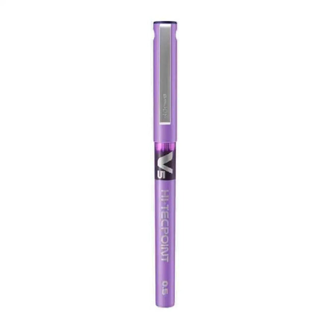 Pilot Hi-Tecpoint V5 0.5mm Extra Fine Point Pure Liquid Ink Roller Ball Pen - Purple - Roller Ball Pens