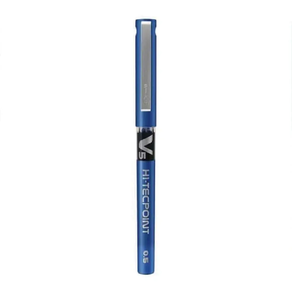 Pilot Hi-Tecpoint V5 0.5mm Extra Fine Point Pure Liquid Ink Roller Ball Pen on a white background.