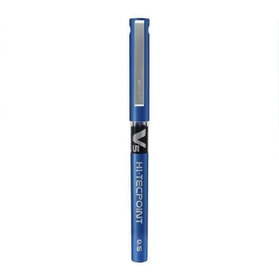Pilot Hi-Tecpoint V5 0.5mm Extra Fine Point Pure Liquid Ink Roller Ball Pen on a white background.