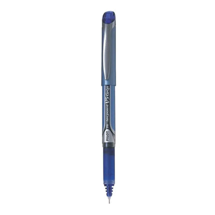 Pilot Hi-Tecpoint V5 Grip 0.5mm Extra Fine Point Pure Liquid Ink Roller Ball Pen with Dimpled Rubber Grip - Blue