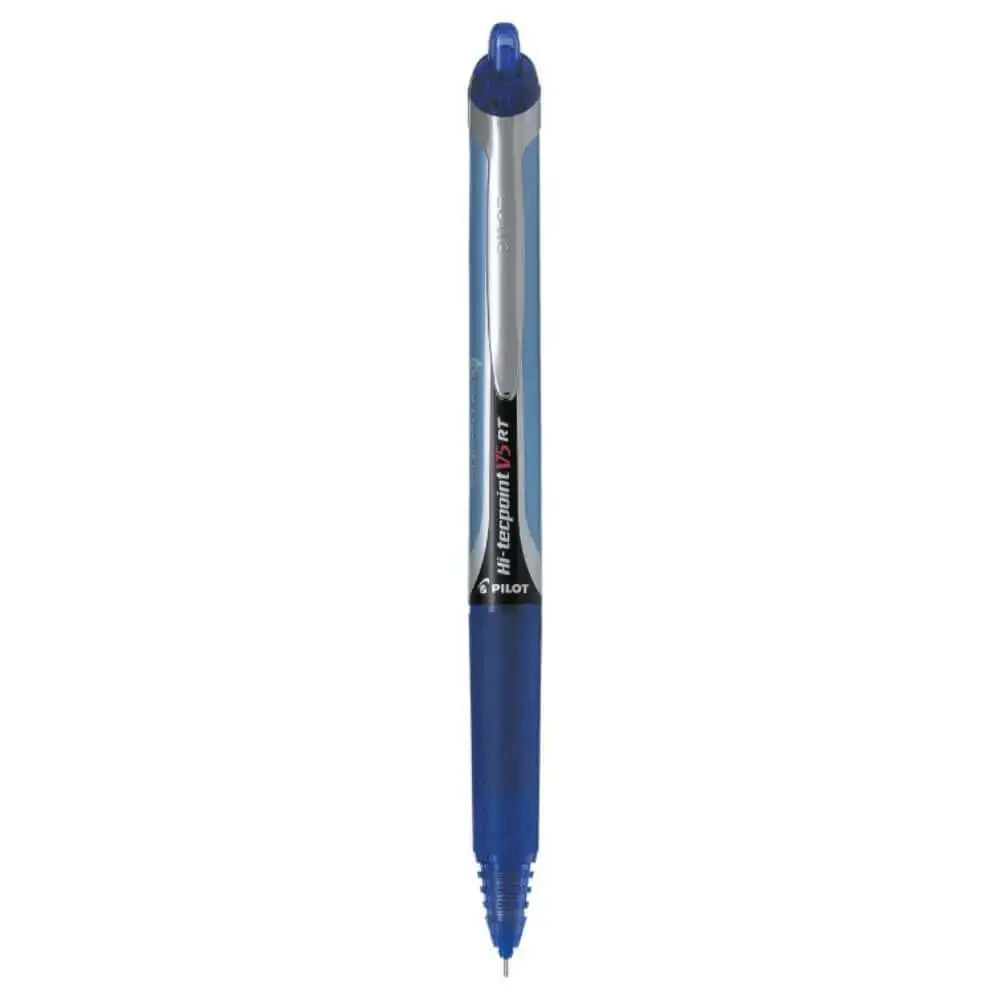 Pilot Hi-Tecpoint V5 RT 0.5mm Extra Fine Point Pure Liquid Ink Retractable Roller Ball Pen with Dimpled Rubber Grip.