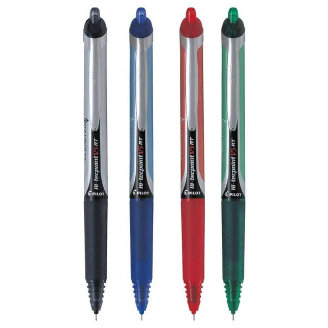 Pilot Hi-Tecpoint V5 RT 0.5mm Extra Fine Point Pure Liquid Ink Retractable Roller Ball Pen with Dimpled Rubber Grip