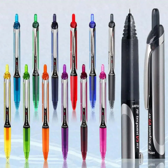 Pilot Hi-Tecpoint V5 RT 0.5mm Extra Fine Point Pure Liquid Ink Retractable Roller Ball Pen with Dimpled Rubber Grip