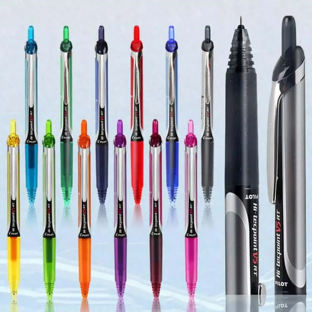 Pilot Hi-Tecpoint V5 RT 0.5mm Extra Fine Point Pure Liquid Ink Retractable Roller Ball Pen with Dimpled Rubber Grip assortment