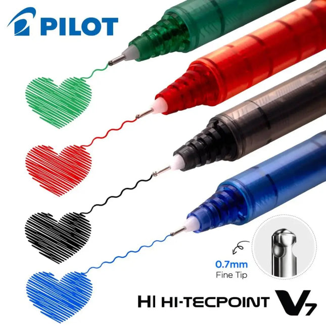 Pilot Hi-Tecpoint V7 0.7mm Fine Point Pure Liquid Ink Roller Ball Pen - Roller Ball Pens