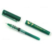 Pilot Hi-Tecpoint V7 Cartridge System 0.7mm Fine Point Roller Ball Pen and cap in green color.