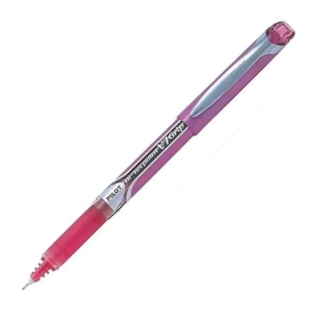 Pilot Hi-Tecpoint V7 Grip 0.7mm Fine Point Pure Liquid Ink Roller Ball Pen with Dimpled Rubber Grip - Pink - Roller