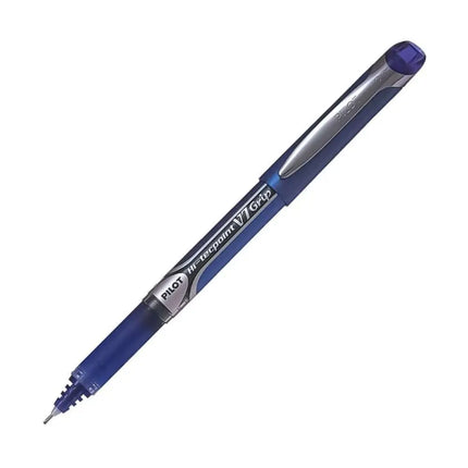 Pilot Hi-Tecpoint V7 Grip 0.7mm Fine Point Pure Liquid Ink Roller Ball Pen with Dimpled Rubber Grip - Blue - Roller