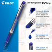 Pilot Hi-Tecpoint V7 Grip 0.7mm Fine Point Pure Liquid Ink Roller Ball Pen with Dimpled Rubber Grip features.