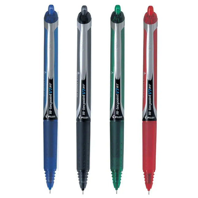 Pilot Hi-Tecpoint V7 RT 0.7mm Fine Point Pure Liquid Ink Retractable Roller Ball Pen with Dimpled Rubber Grip - Roller
