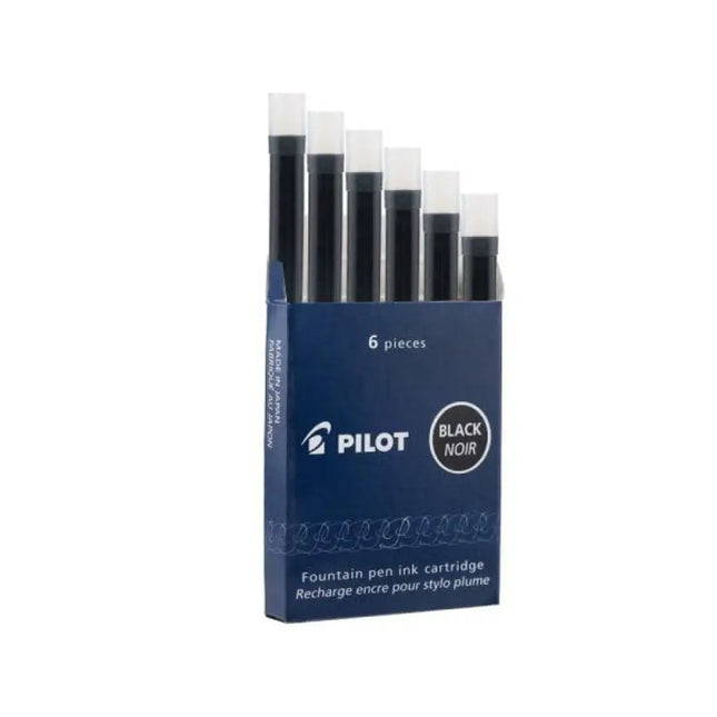 Pilot Ink Cartridges IC-50 for Fountain Pen | Pack of 6 - Black - Cartridges