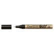 Pilot Super Color Metallic Permanent Marker in gold with cap removed and fine tip exposed.