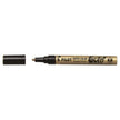 Pilot Super Color Metallic Permanent Marker featuring a gold tip and black cap, ideal for bright, glossy designs.