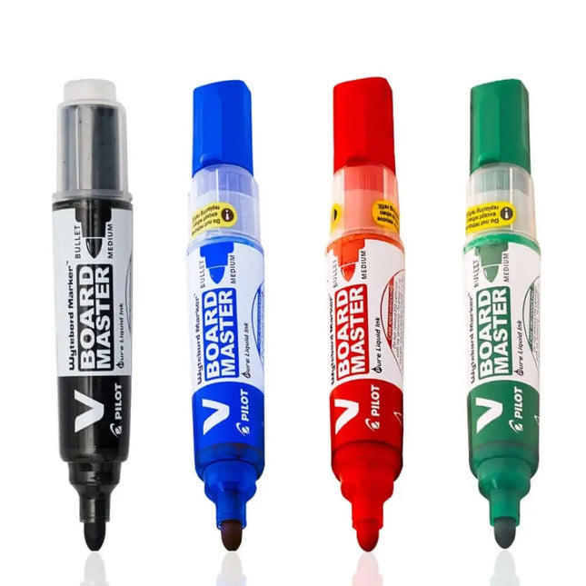 Pilot V Board Master Medium Bullet Tip White Board Marker with Replacable Tip & Ink Cartridge - White Board Marker