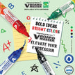 Pilot V Board Master Medium Bullet Tip White Board Marker with Replacable Tip & Ink Cartridge on colorful background.