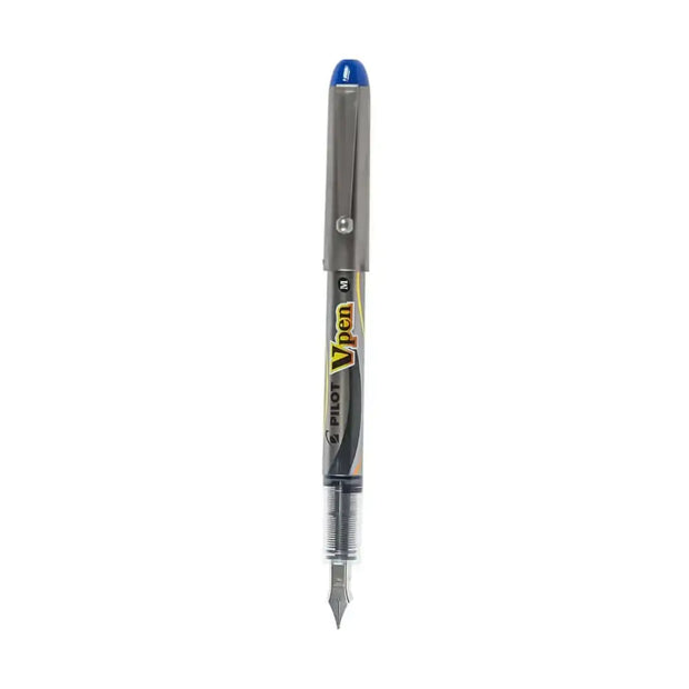 Pilot V Pen Fountain Pen Medium Point in blue with a fine nib, ideal for smooth writing.