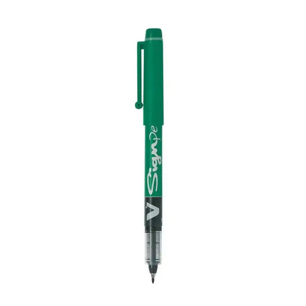 Pilot V Sign Medium Tip Liquid Ink Pen in green color with a soft tip for smooth writing