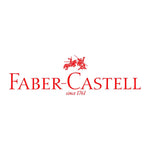 Red faber-castell logo featuring a stylized illustration of two knights on horseback above the brand name and ’since 1761’’ text.