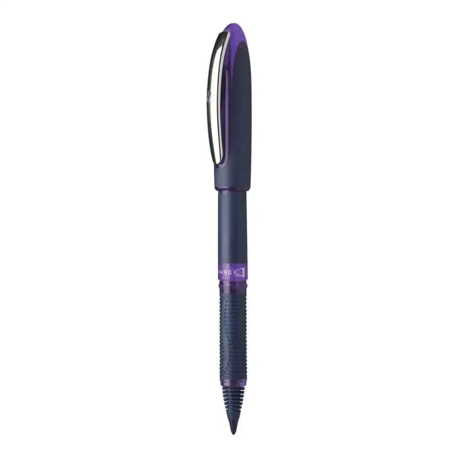 Schneider One Business 0.6MM Roller Ball Pen with purple design and ergonomic grip.