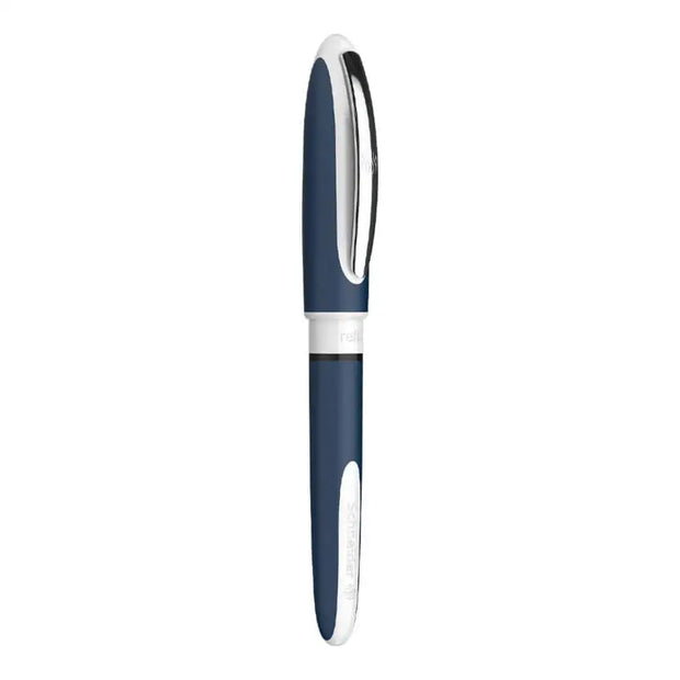 Schneider One Change 0.6 MM Roller Ball Pen in navy blue with a sleek design and sturdy clip.