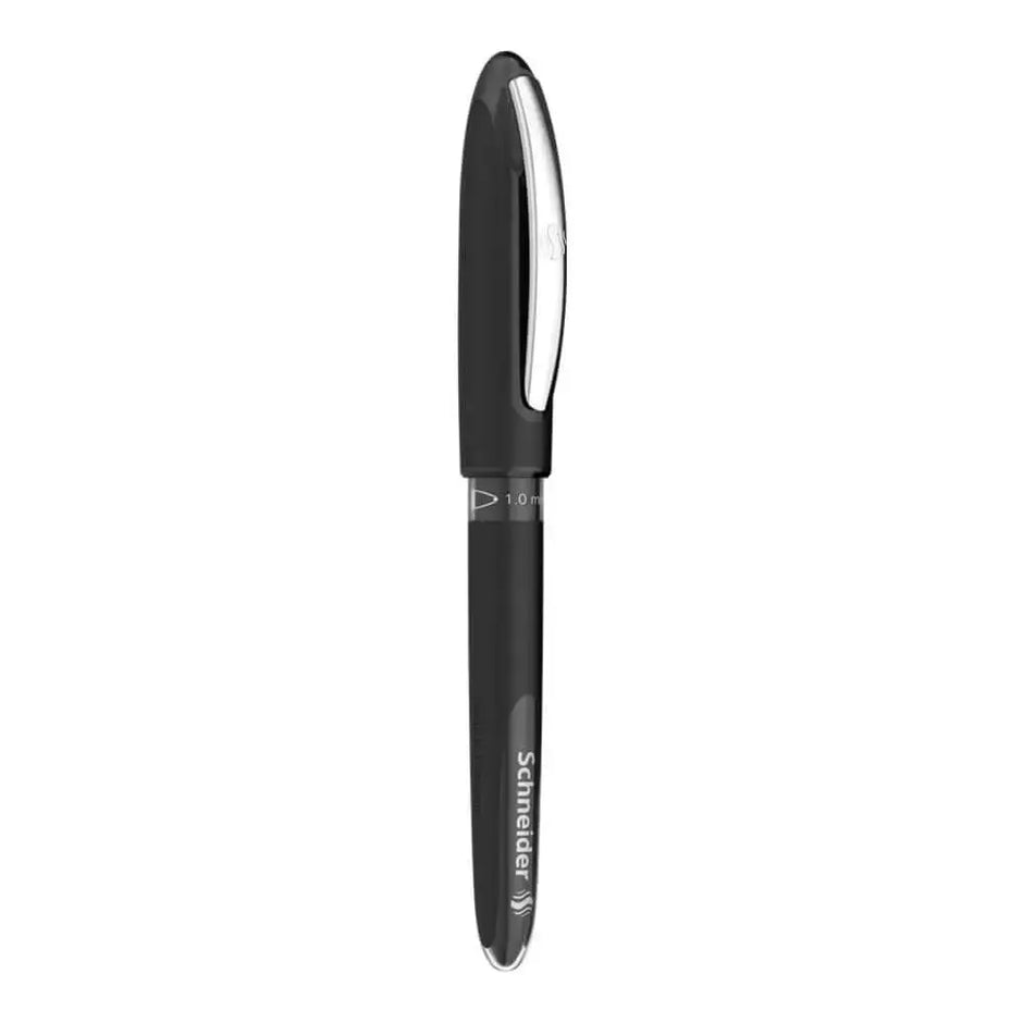 Schneider One Sign 0.8 MM Roller Ball Pen with black body and silver accents