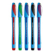 Schneider Slider Memo XB Ball Point Pen in red, green, blue, black, and purple for eco-friendly writing.