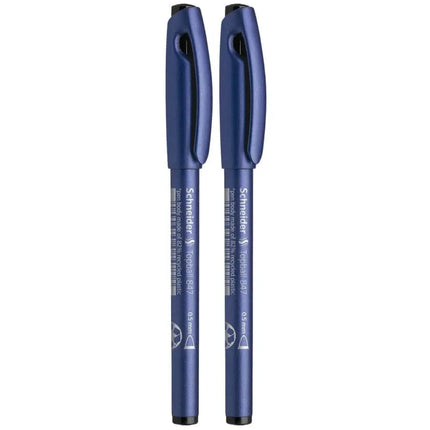 Schneider Topball 847 Roller Ball Pen | Pack of 2 - Black - Roller Ball Pens