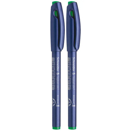 Schneider Topball 847 Roller Ball Pen | Pack of 2 - Green - Roller Ball Pens