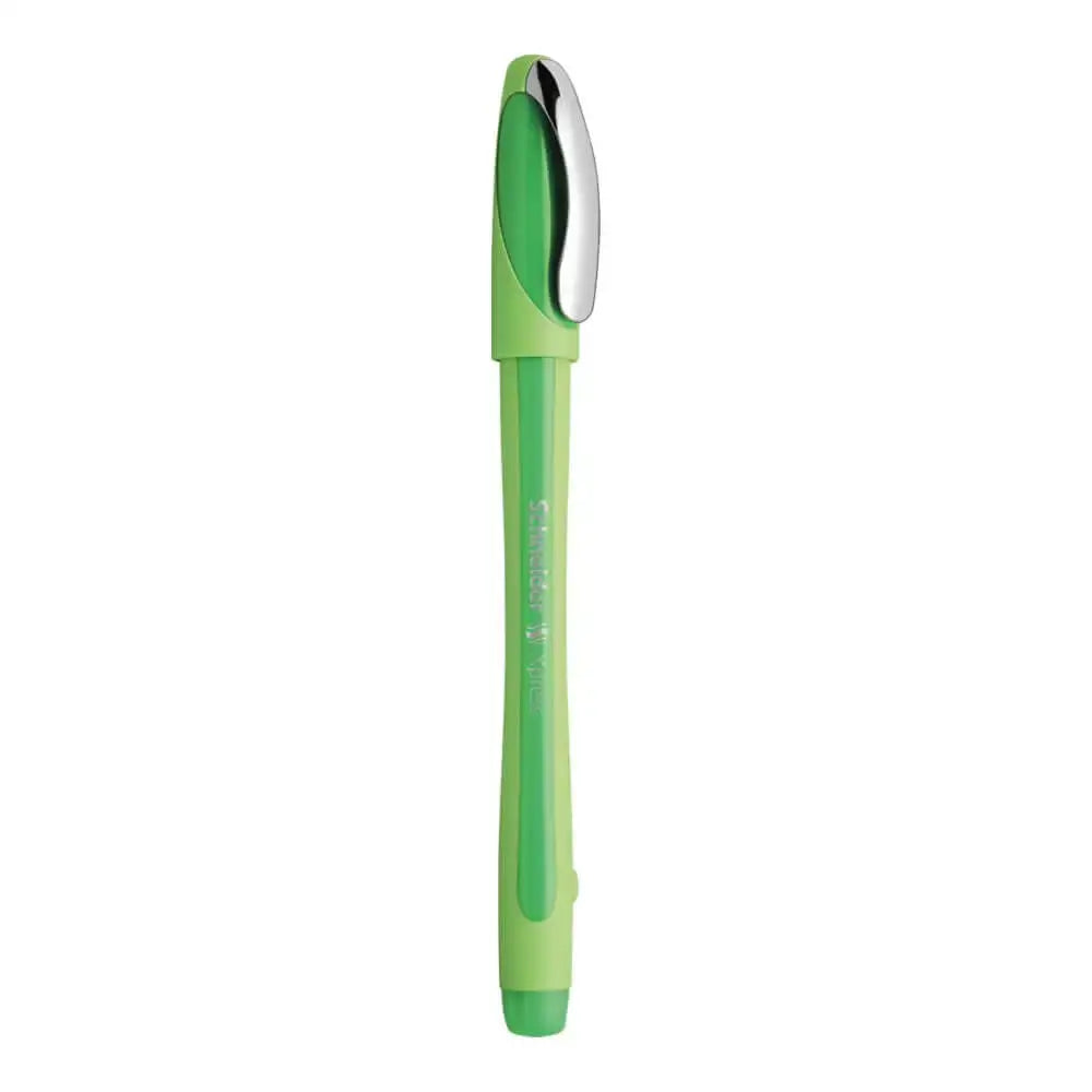 Schneider Xpress Fineliner 0.8 MM Pen in green with a silver clip on top.