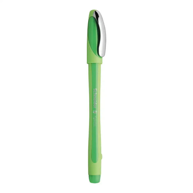 Schneider Xpress Fineliner 0.8 MM Pen in green with a silver clip on top.