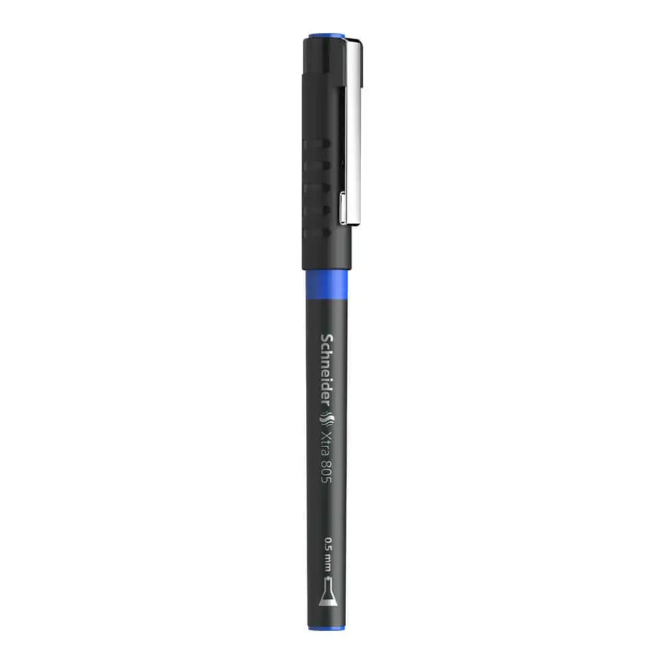 Schneider Xtra 805 0.5 MM Roller Ball Pen in blue color with a 0.5 mm tip for precise writing.