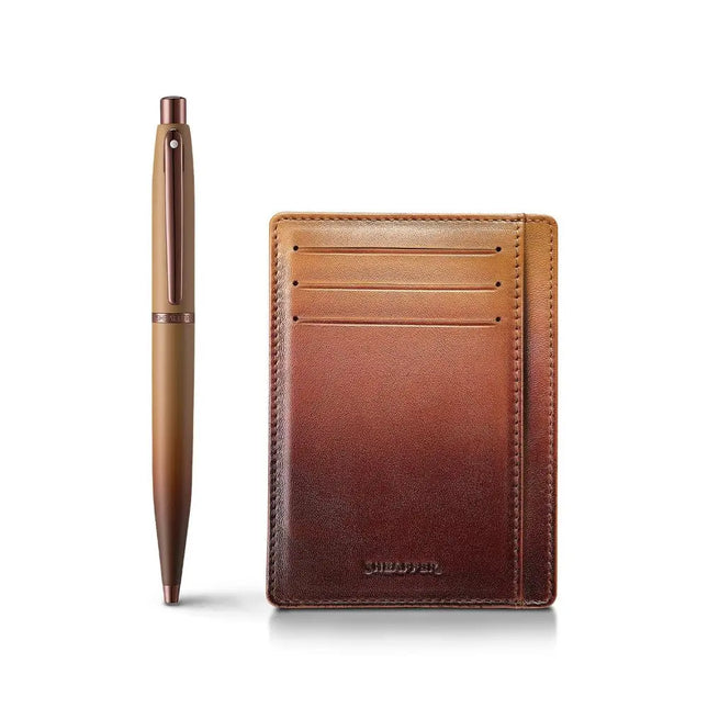 Sheaffer Coffee Edition VFM 9428 Ball Pen with Card Holder - Gift Set