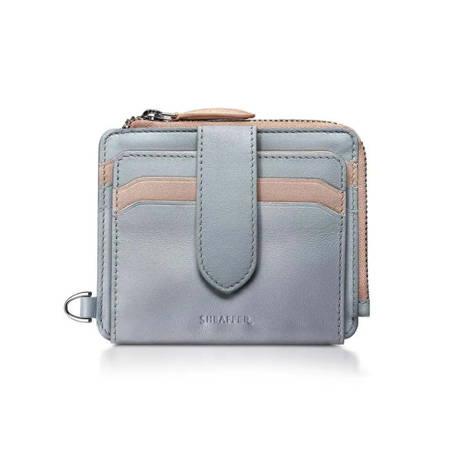 Sheaffer Expressions 100 9376 Blue and Pink Ball Pen with Leather Wallet - Gift Set