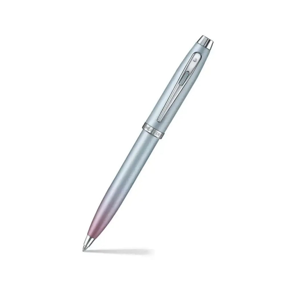 Sheaffer Expressions 100 9376 Blue and Pink Ball Pen with Leather Wallet - Gift Set