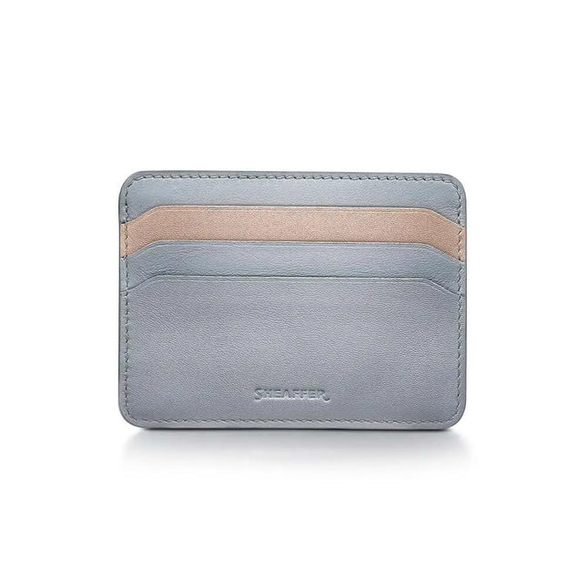 Sheaffer Expressions 100 9376 Blue and Pink Ball Pen with Leather Credit Card Holder - Gift Set