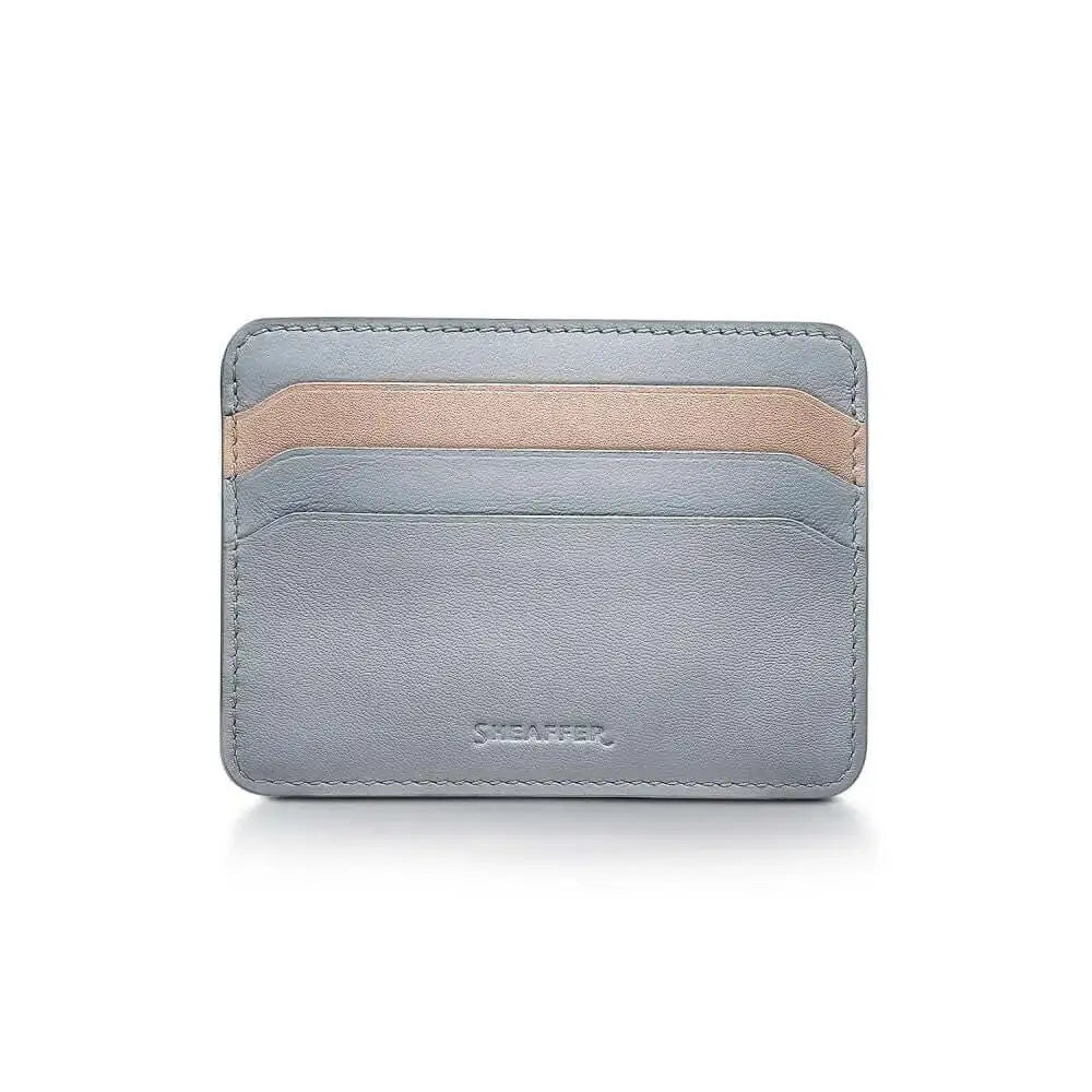 Sheaffer Expressions 100 9376 Blue and Pink Ball Pen with Leather Credit Card Holder - Gift Set