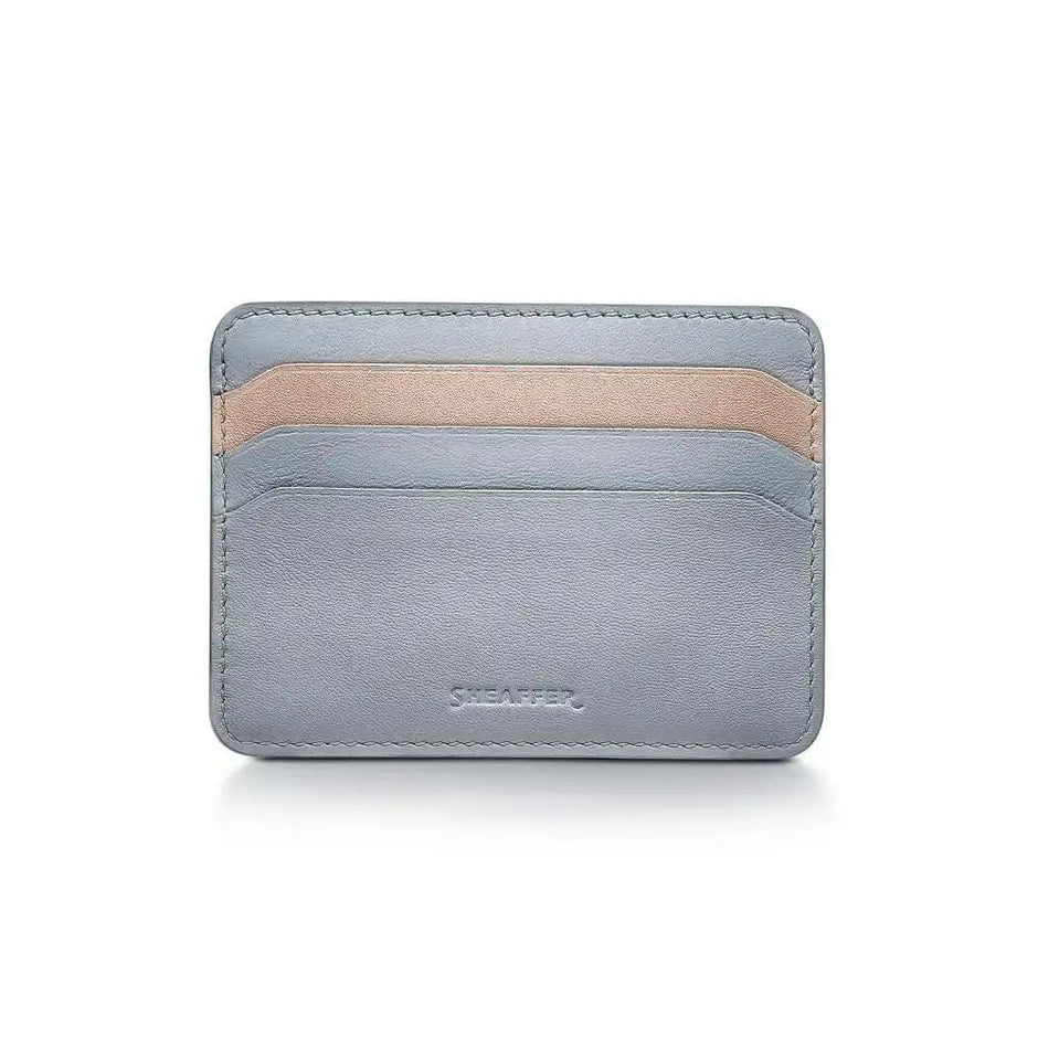Sheaffer Expressions 100 9376 Blue and Pink Ball Pen with Leather Credit Card Holder - Gift Set