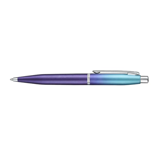 Sheaffer Expressions VFM 9430 Blue and Purple Ball Pen with Leather Card Case - Gift Set