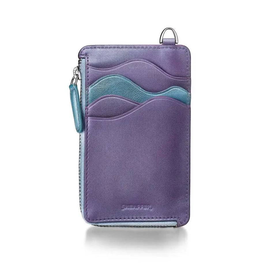 Sheaffer Expressions VFM 9430 Blue and Purple Ball Pen with Leather Card Case - Gift Set