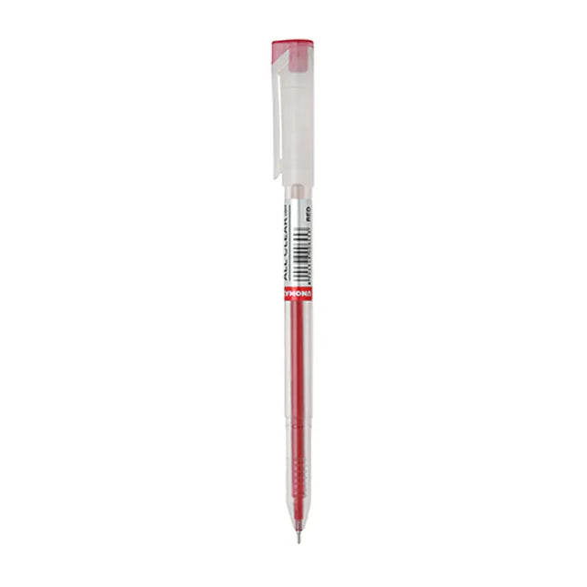 Unomax All Clear Gel Pen | Waterproof Ink | Ink Colour - Blue Black and Red - Red - Gel Pens