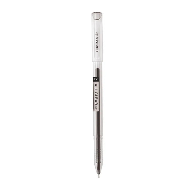 Unomax All Clear Gel Pen | Waterproof Ink | Ink Colour - Blue Black and Red - Black - Gel Pens