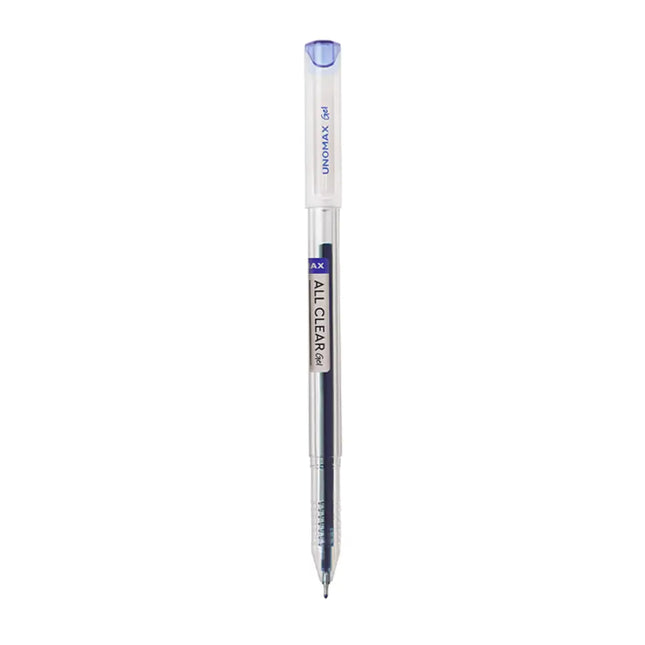 Unomax All Clear Gel Pen | Waterproof Ink | Ink Colour - Blue Black and Red - Blue - Gel Pens