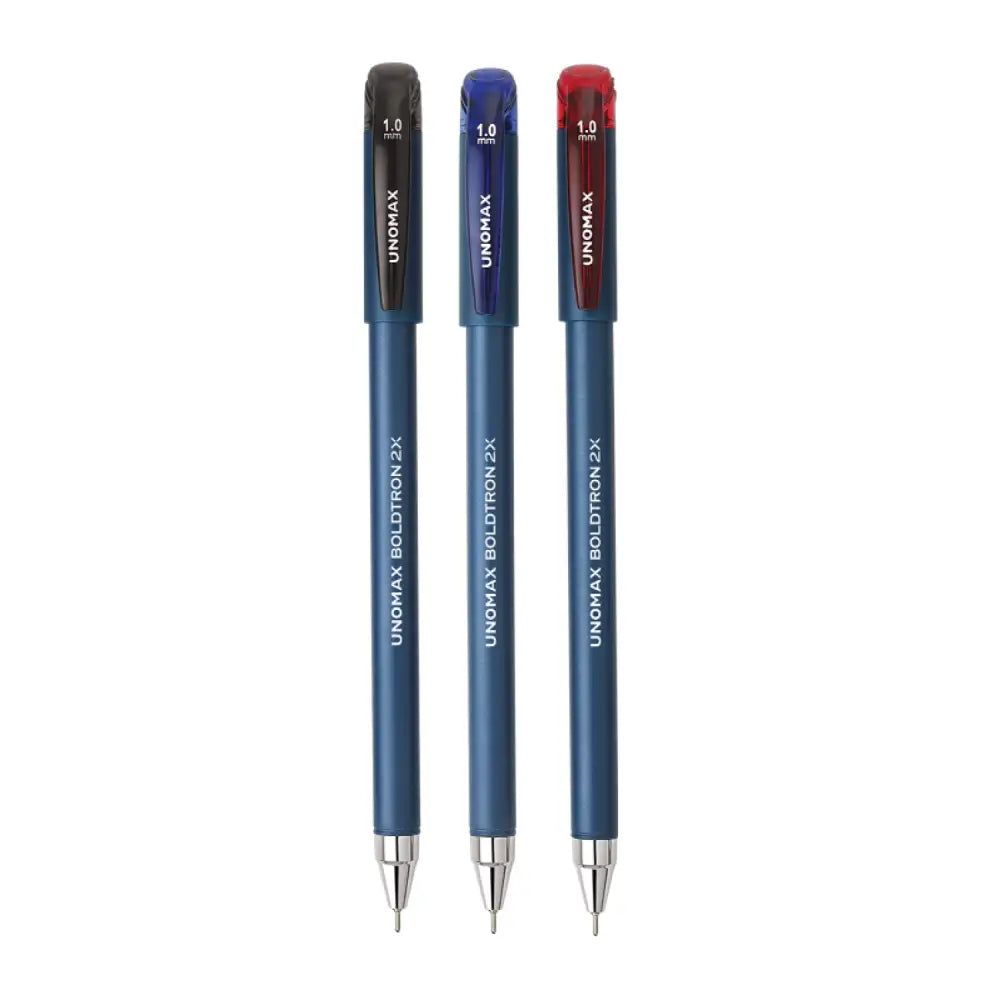 Unomax Boldtron 2X Ball Pen | Ink Colour - Blue Black and Red - Ball Pens