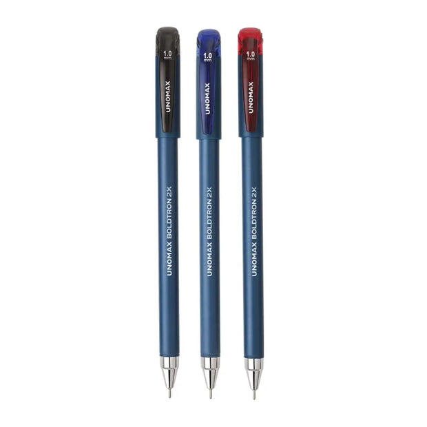 Unomax Boldtron 2X Ball Pen | Ink Colour - Blue Black and Red - Ball Pens