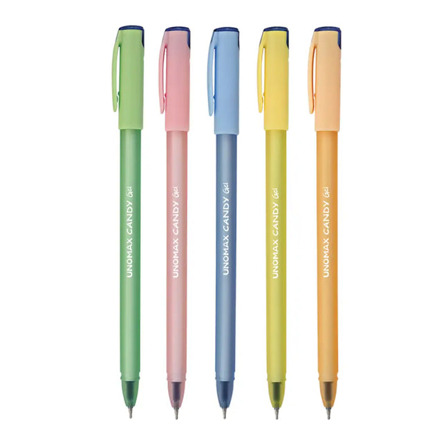 Unomax Candy Gel Pen | Waterproof Ink | Ink Colour - Blue and Black - Blue - Gel Pens