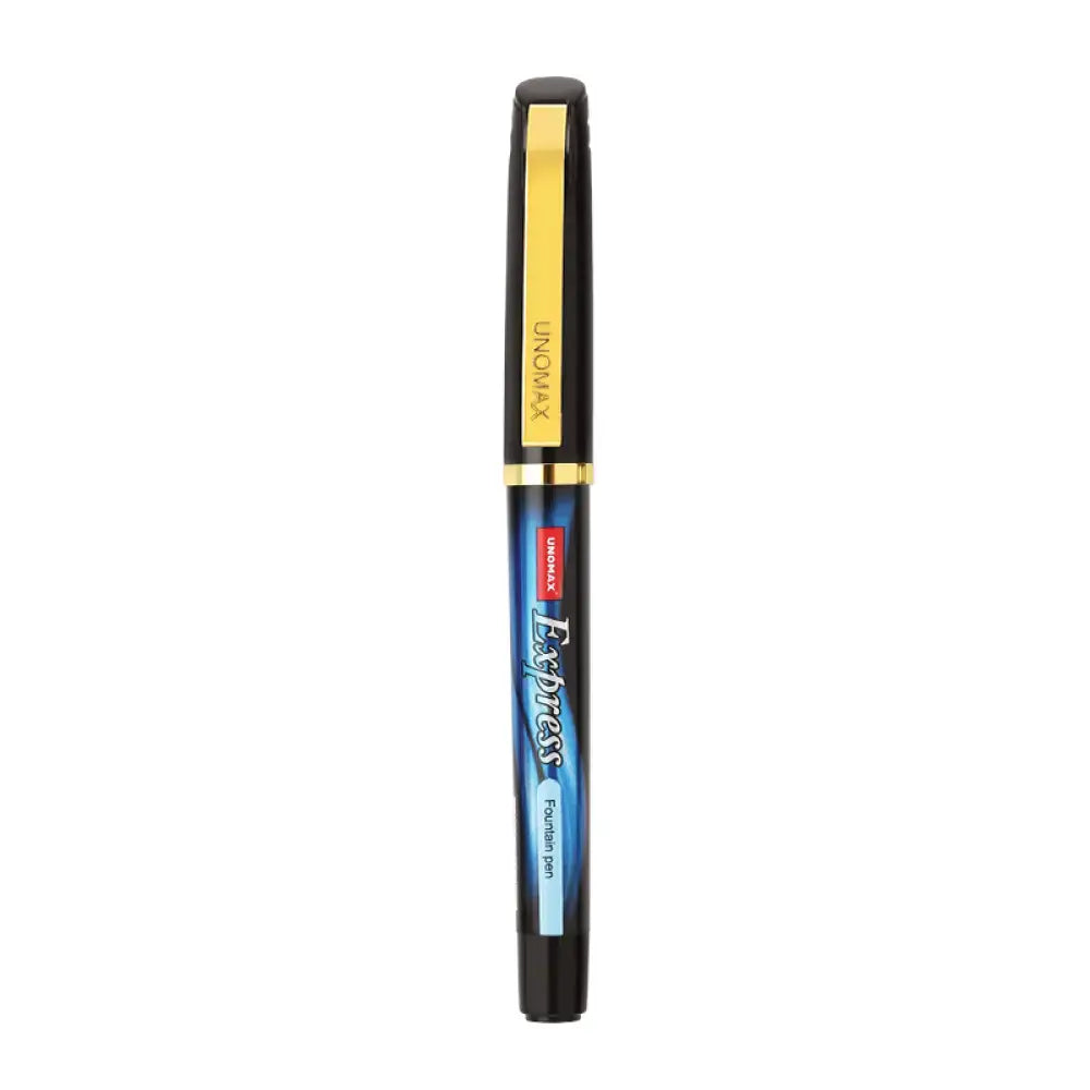 Unomax Express Gold Fountain Pen | Includes 3 Ink Cartridges and 1 Converter - Fountain Pen