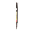 Unomax Express black and gold roller pen with blue ink, transparent barrel