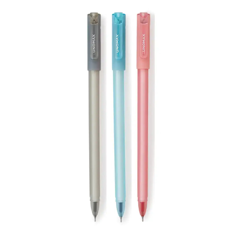 Unomax Frostron Gel Pen | Waterproof Ink | Ink Colour - Blue Black and Red - Gel Pens