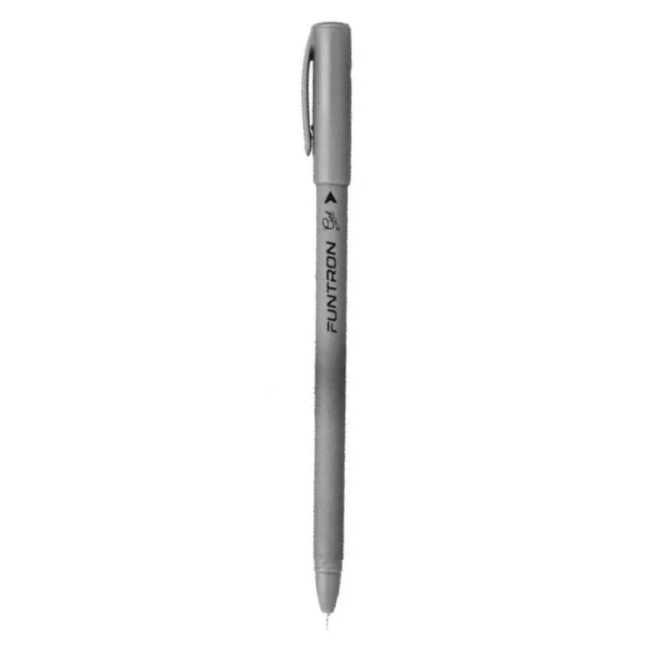 Unomax Funtron Gel Pen | Waterproof Ink | Ink Colour - Blue and Black - gray pen with a smooth writing tip.