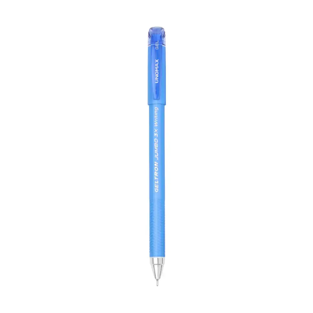 Unomax Geltron Jumbo 3X Gel Pen | Waterproof Ink | Ink Colour - Blue Black and Red - Blue - Gel Pens